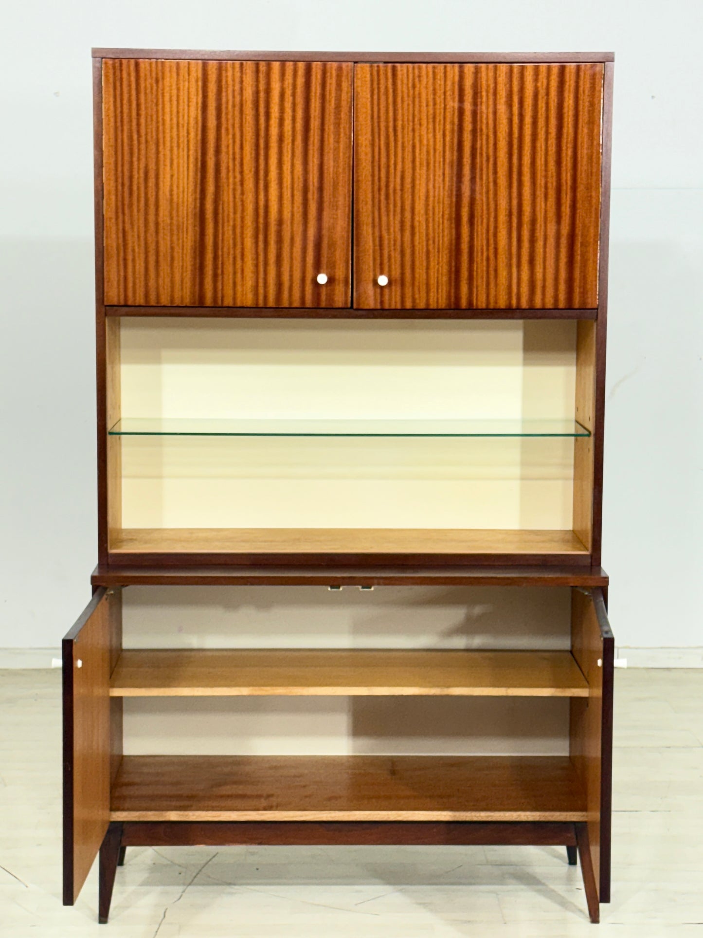 Mid Century Vitrine Highboard Wohnzimmerschrank Schrank Vintage