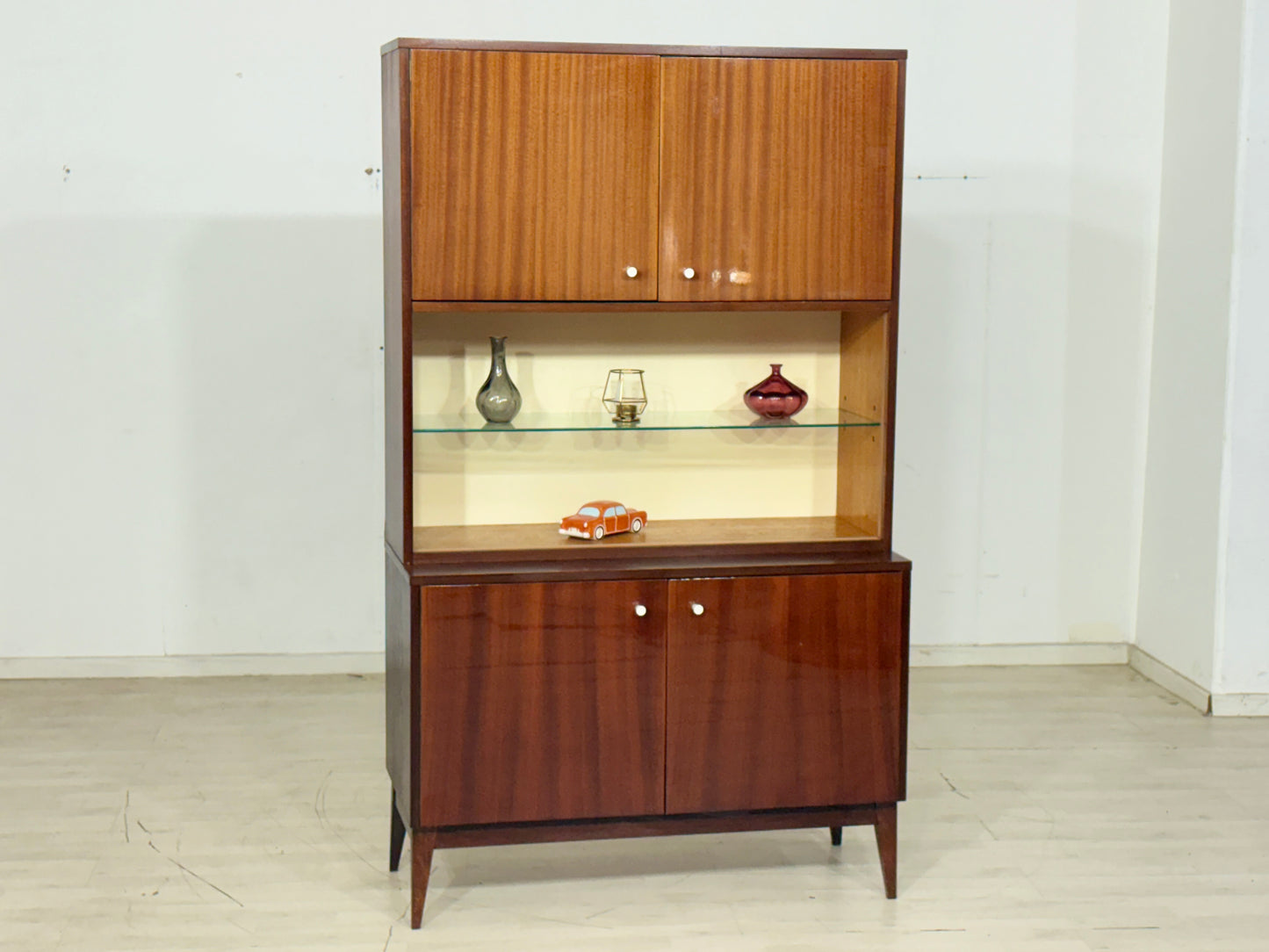 Vintage Vitrine Highboard Wohnzimmerschrank Schrank Mid Century