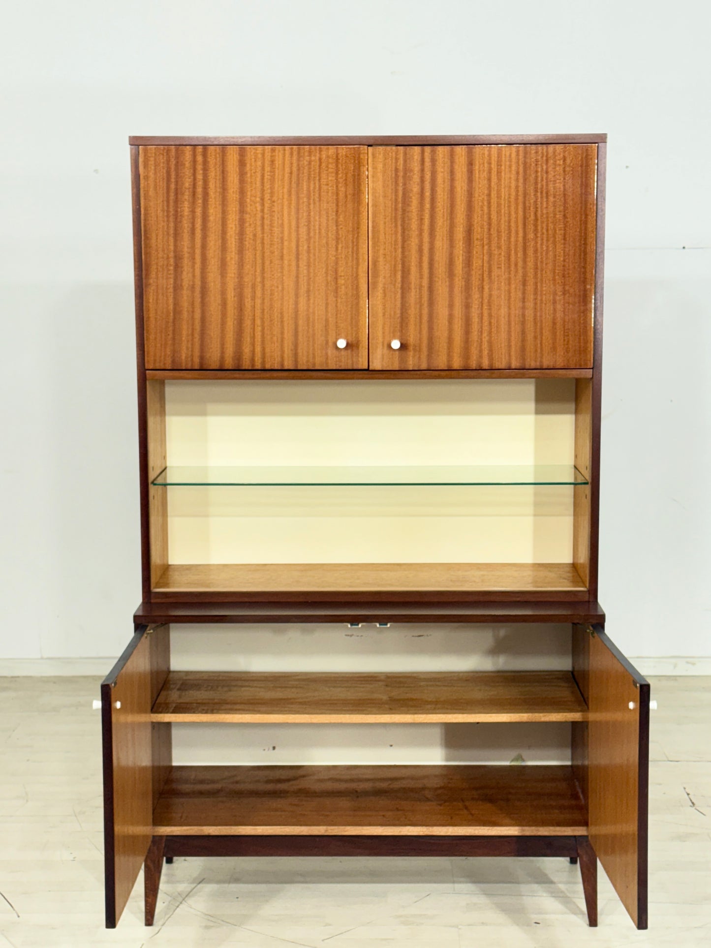 Vintage Vitrine Highboard Wohnzimmerschrank Schrank Mid Century