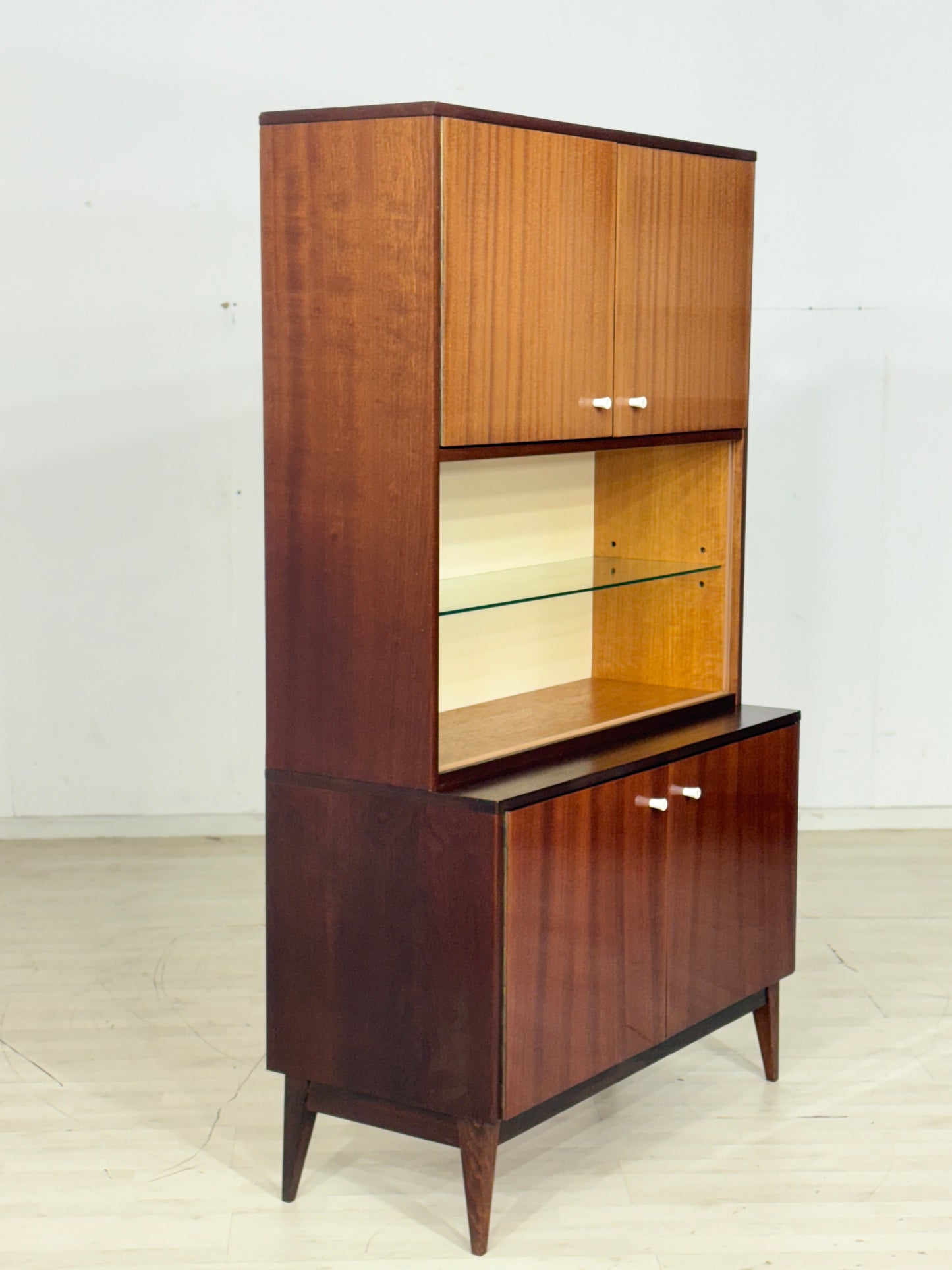Vintage Vitrine Highboard Wohnzimmerschrank Schrank Mid Century