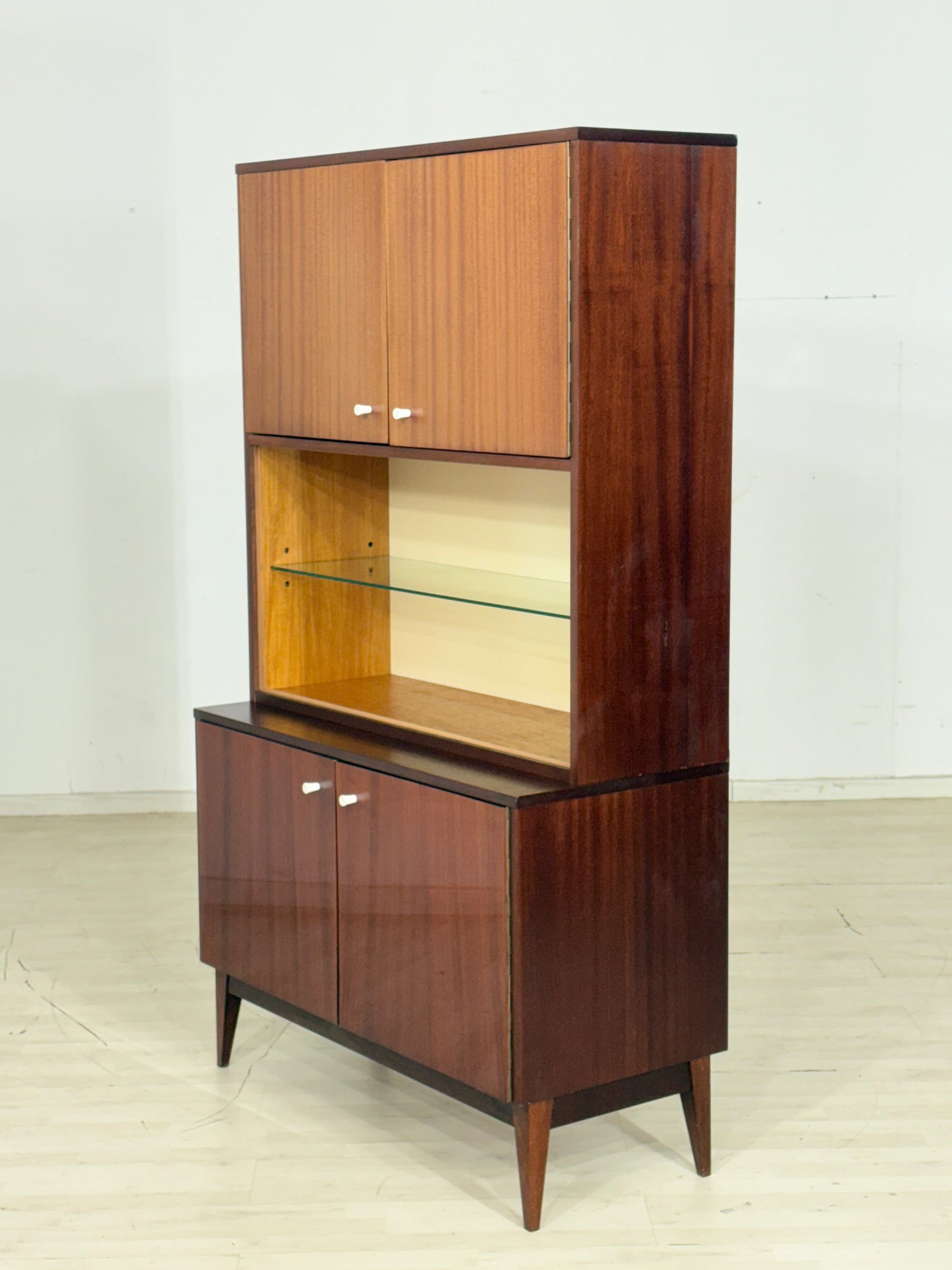 Vintage Vitrine Highboard Wohnzimmerschrank Schrank Mid Century