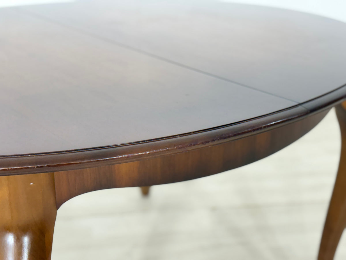 Eleganter Mid Century Esstisch / Vintage Küchentisch / ausziehbarer Tisch / Runder Chippendale Esstisch