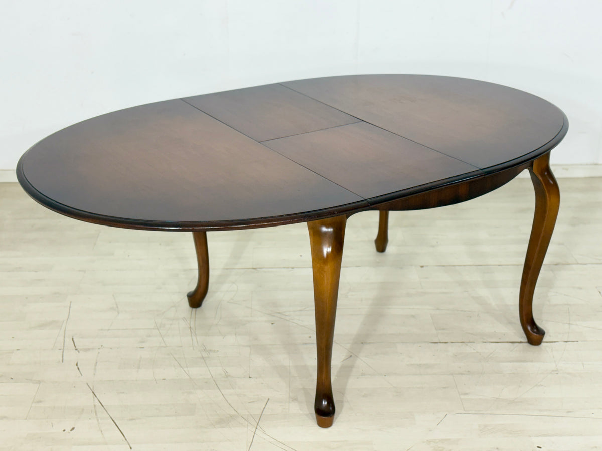 Eleganter Mid Century Esstisch / Vintage Küchentisch / ausziehbarer Tisch / Runder Chippendale Esstisch