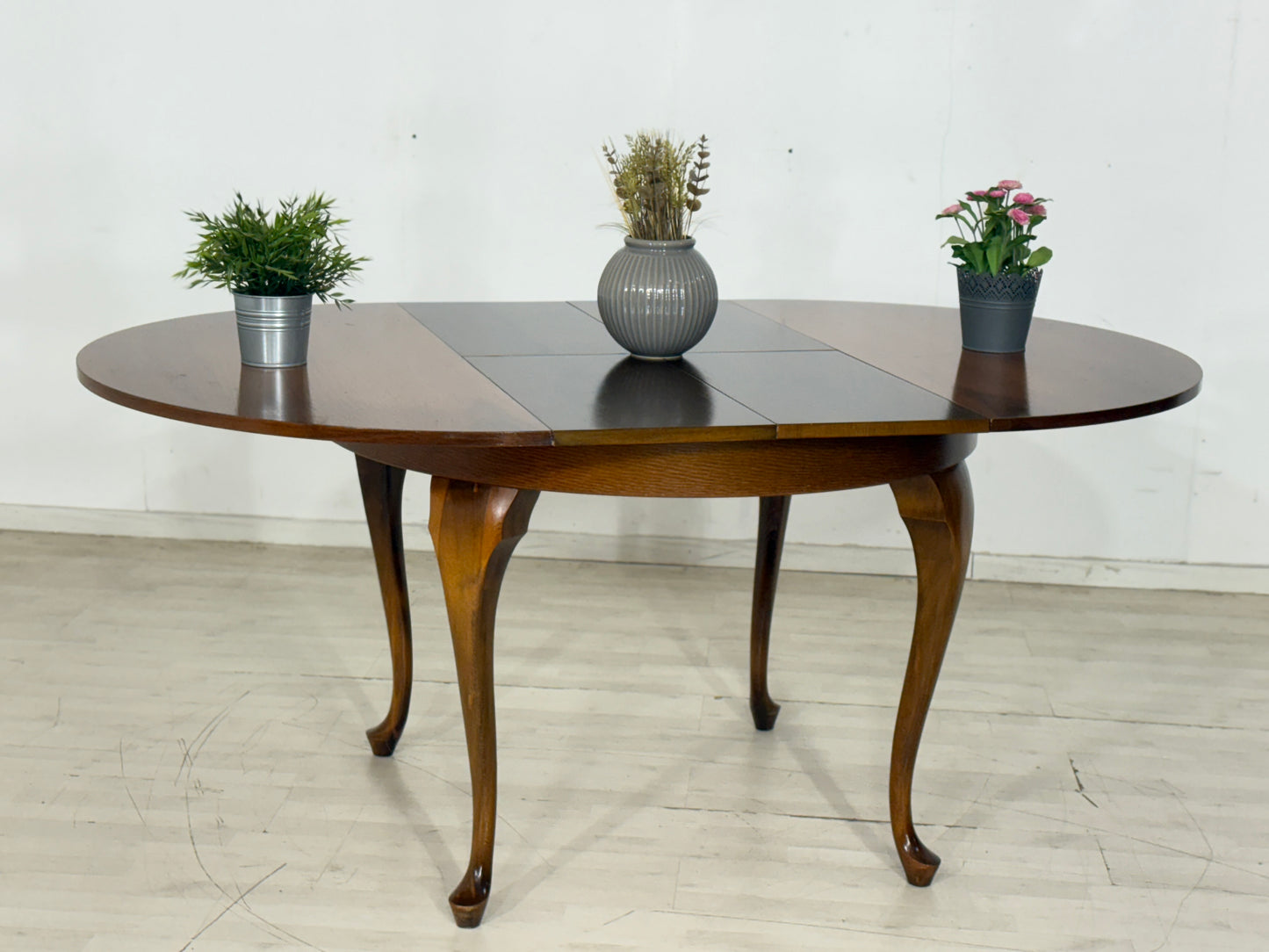 Chippendale Esstisch runder ausziehbarer Tisch Holz Küchentisch Vintage