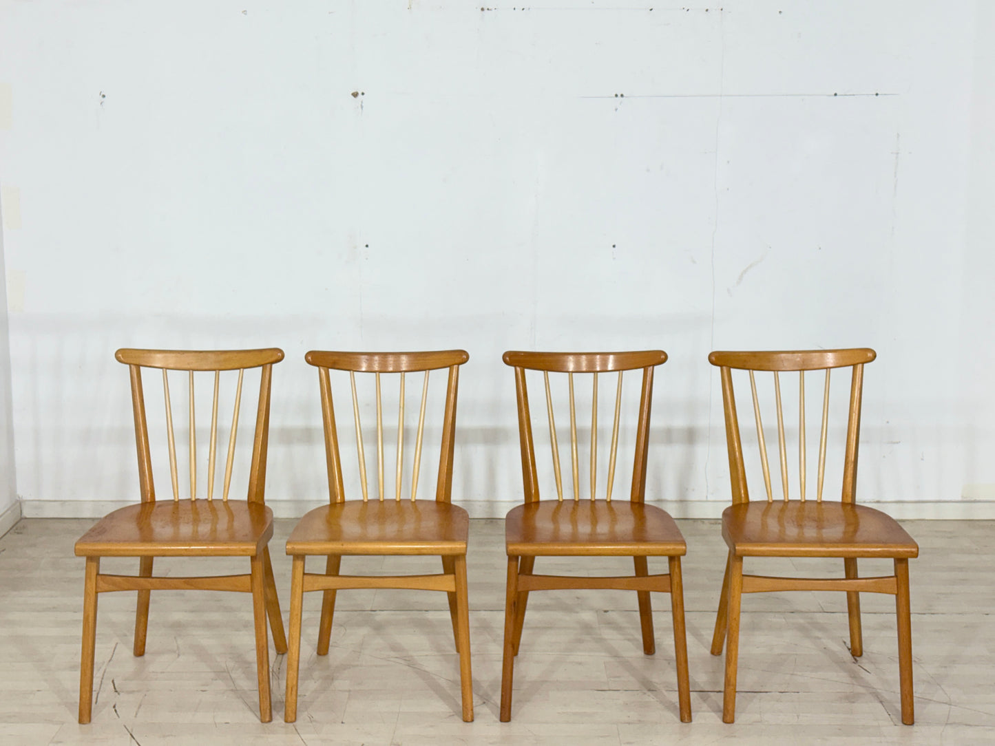 4x Mid Century Esszimmerstühle Stühle Küchenstühle Holz Stuhl Esszimmerstuhl Vintage