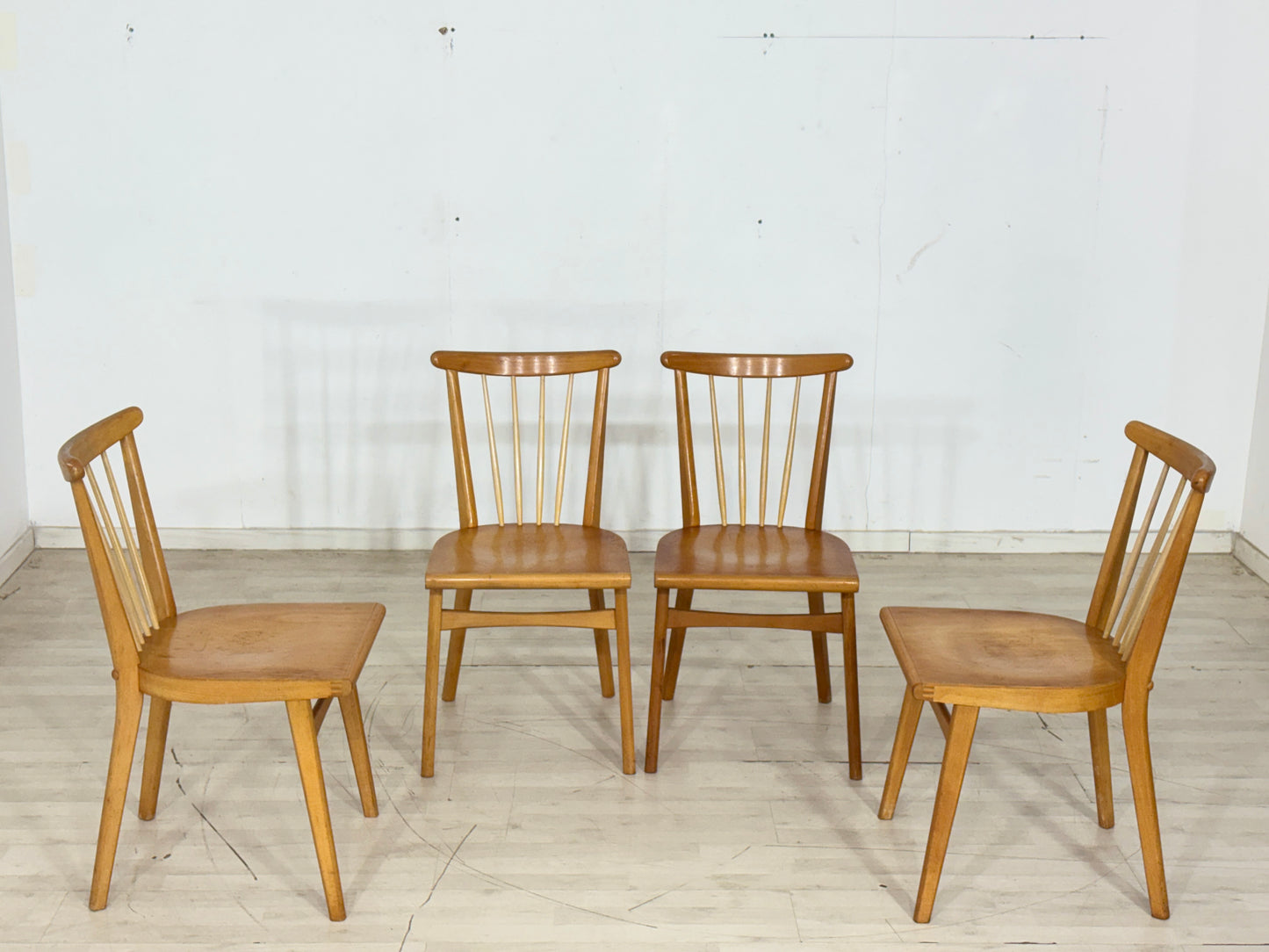 4x Mid Century Esszimmerstühle Stühle Küchenstühle Holz Stuhl Esszimmerstuhl Vintage