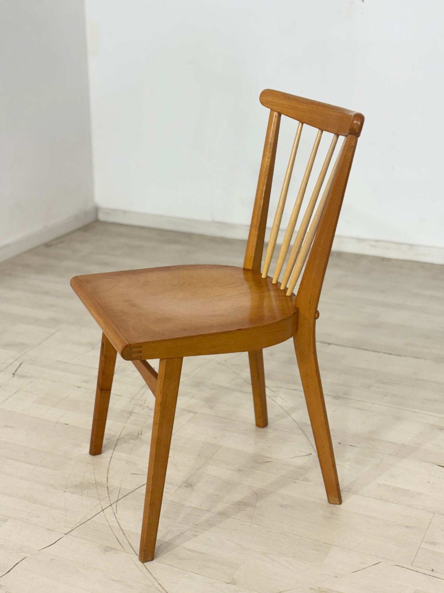 4x Mid Century Esszimmerstühle Stühle Küchenstühle Holz Stuhl Esszimmerstuhl Vintage