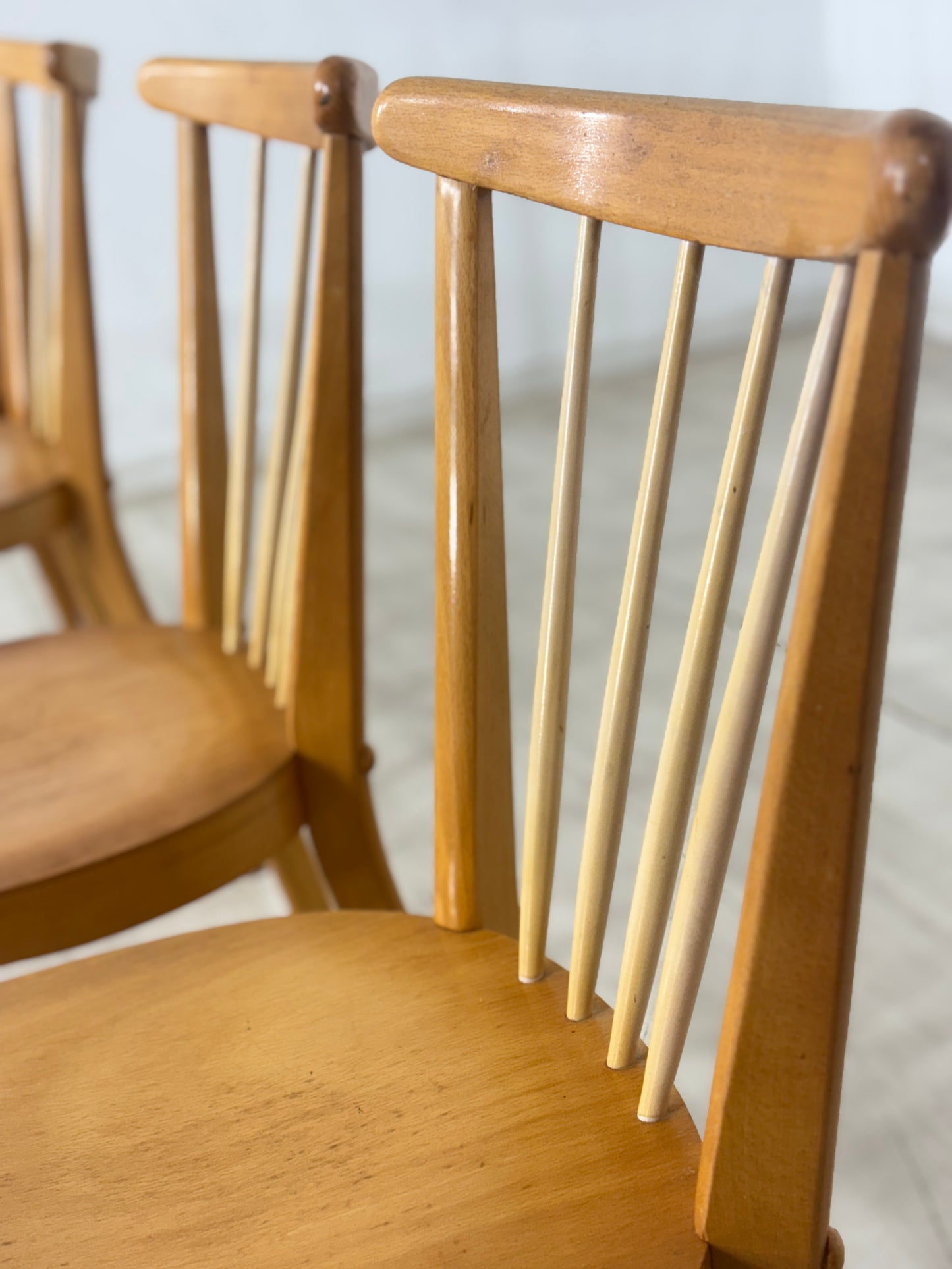 4x Mid Century Esszimmerstühle Stühle Küchenstühle Holz Stuhl Esszimmerstuhl Vintage