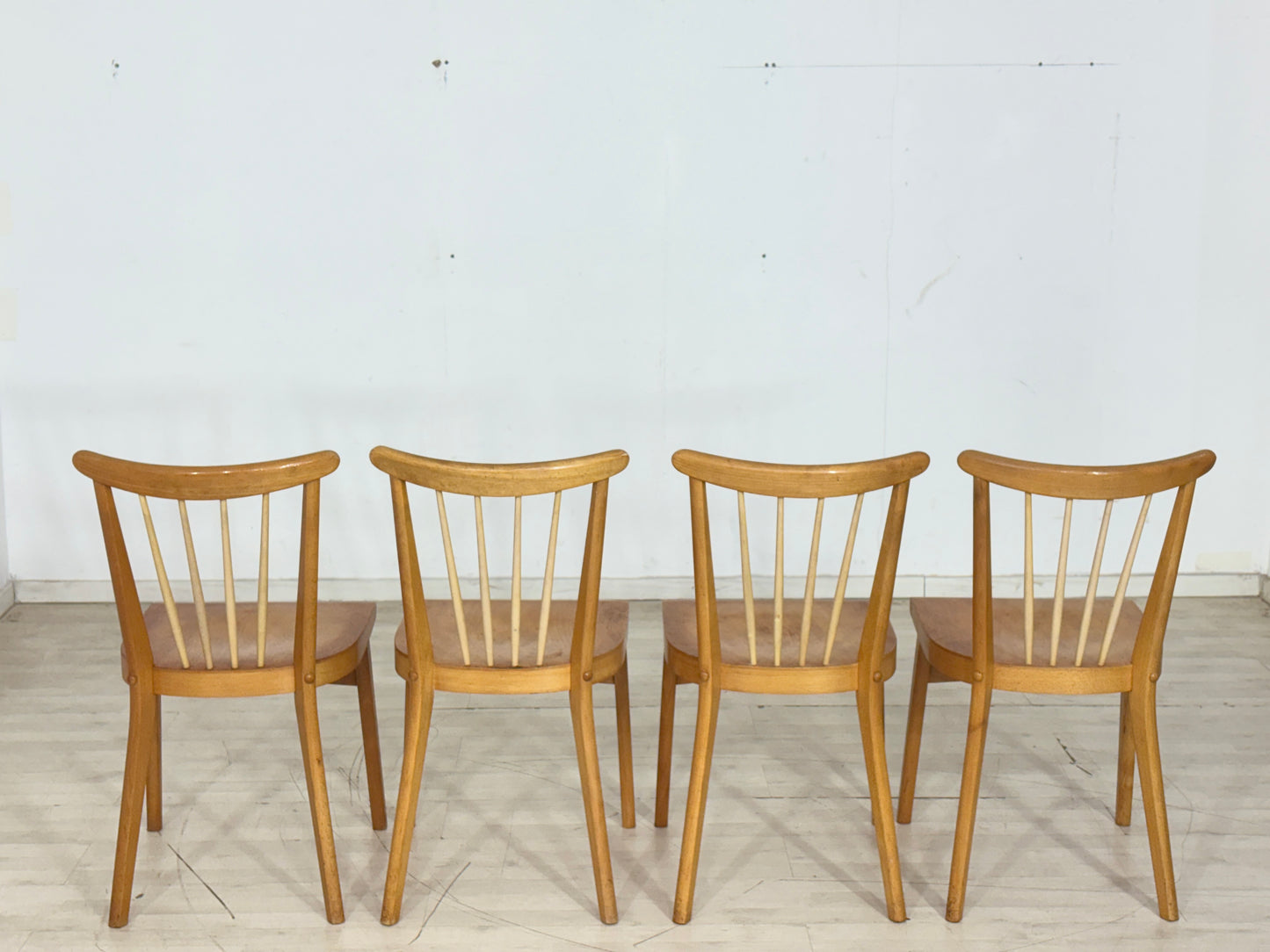 4x Mid Century Esszimmerstühle Stühle Küchenstühle Holz Stuhl Esszimmerstuhl Vintage