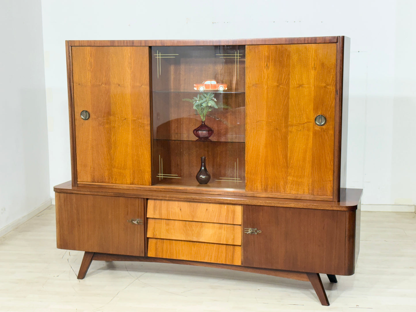Vintage Highboard Schrank Geschirrschrank Vitrine Wohnzimmerschrank
