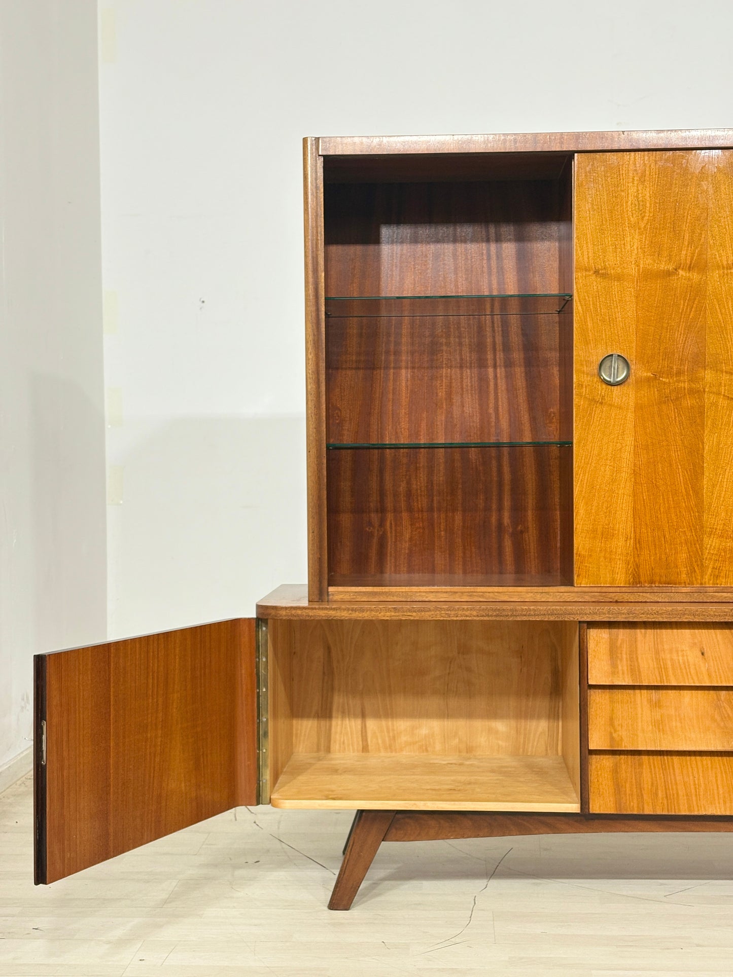 Vintage Highboard Schrank Geschirrschrank Vitrine Wohnzimmerschrank