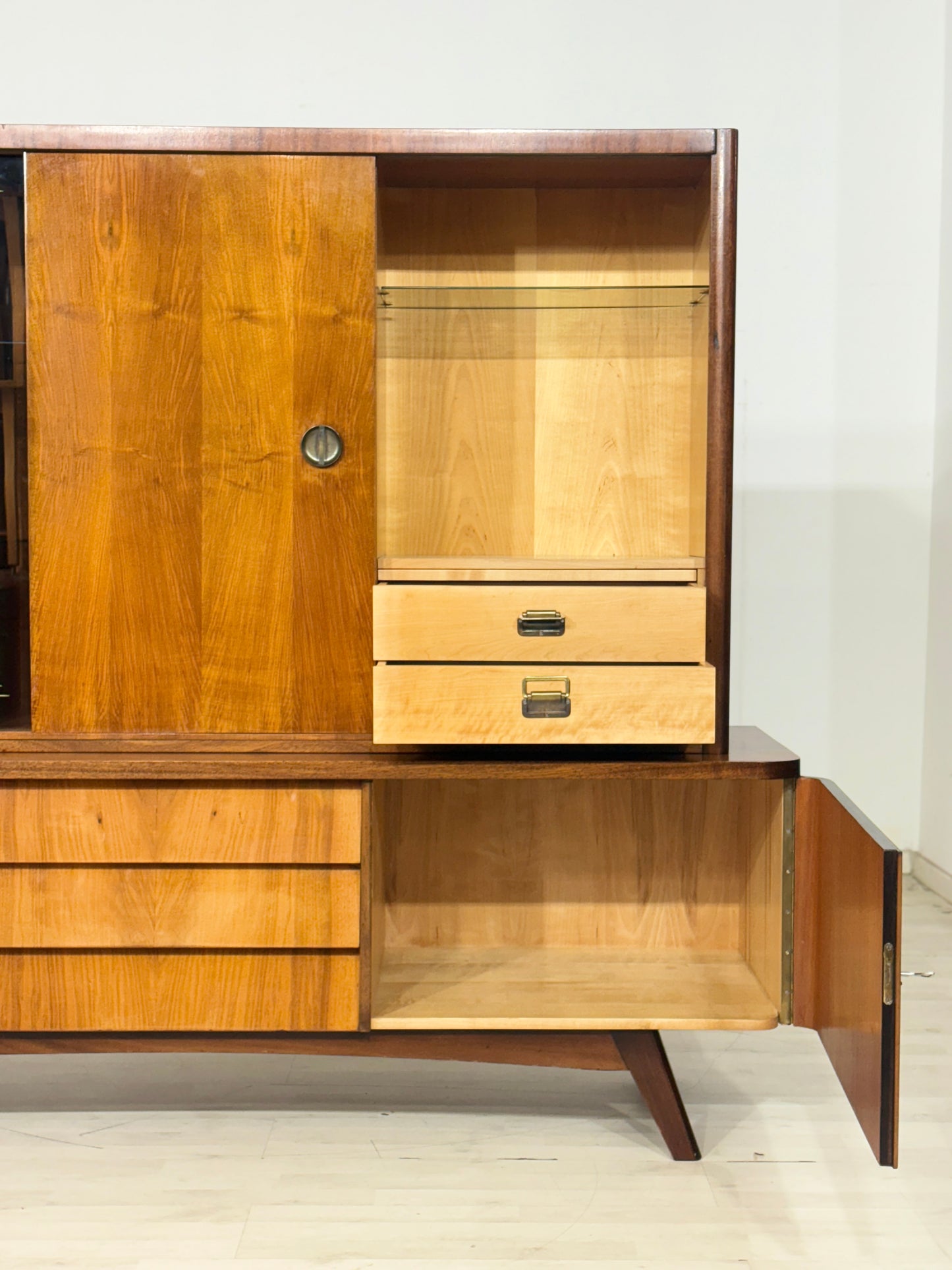 Vintage Highboard Schrank Geschirrschrank Vitrine Wohnzimmerschrank