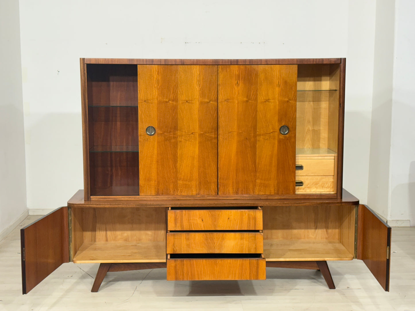 Vintage Highboard Schrank Geschirrschrank Vitrine Wohnzimmerschrank