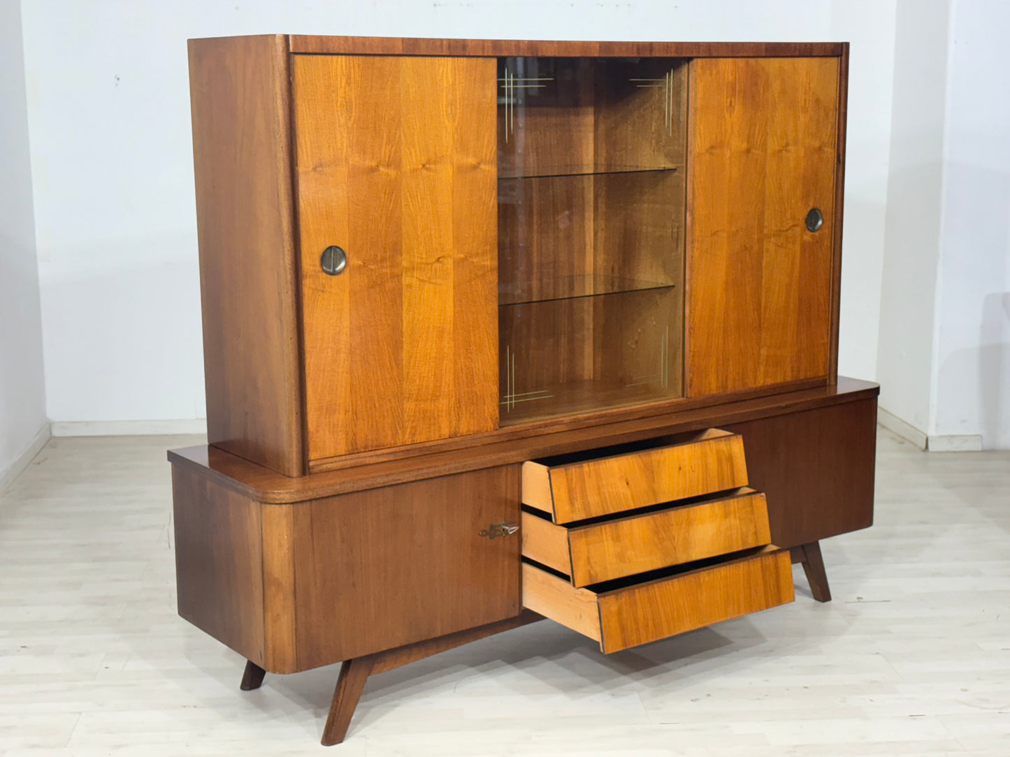 Vintage Highboard Schrank Geschirrschrank Vitrine Wohnzimmerschrank