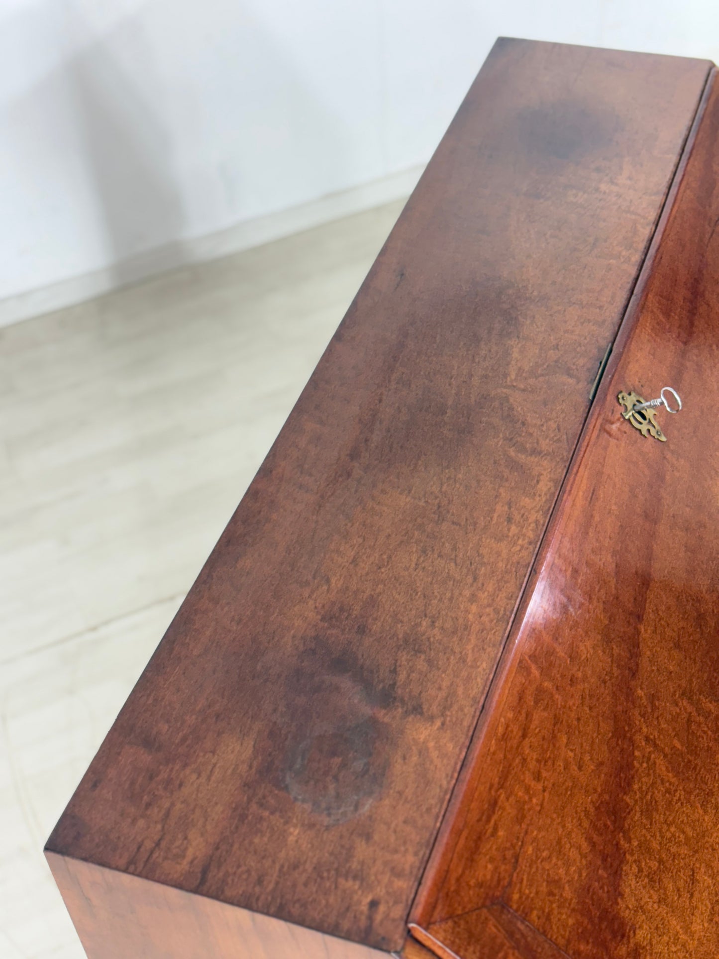 Englisch Kolonialstil Sekretär Schreibschrank Mahagoni Schrank Antik um 1900