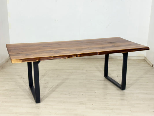 TABLE À MANGER EN BOIS MASSIF TABLE DE SALLE À MANGER TABLE DE CONFÉRENCE 76x220x100