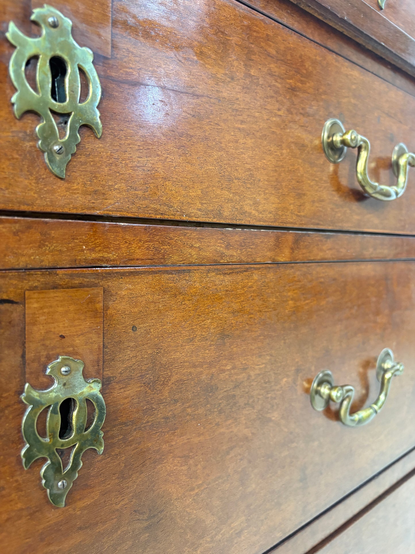 Englisch Kolonialstil Sekretär Schreibschrank Mahagoni Schrank Antik um 1900