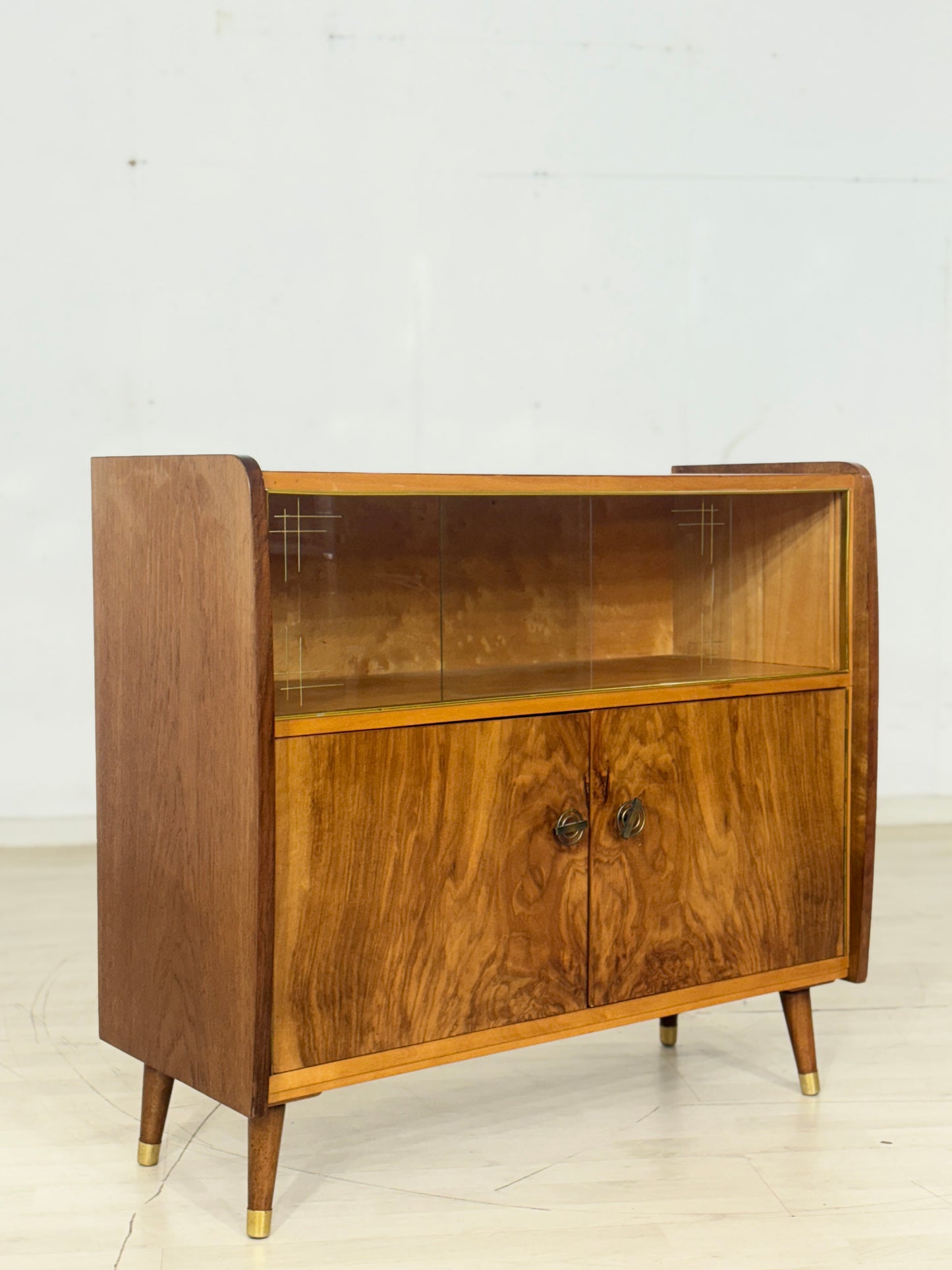 Mid Century Kommode Vitrine Wohnzimmerschrank Sideboard Vintage