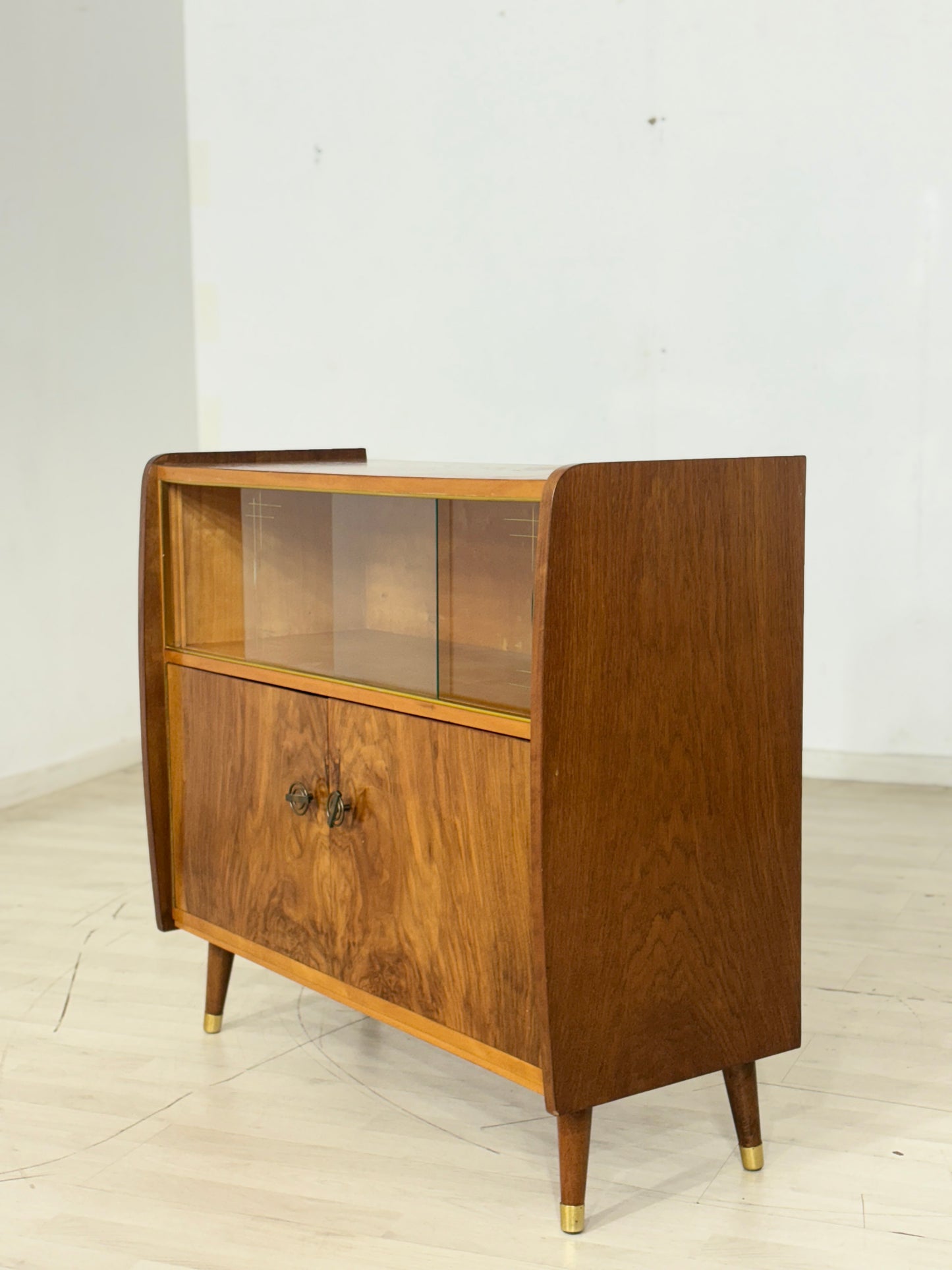 Mid Century Kommode Vitrine Wohnzimmerschrank Sideboard Vintage