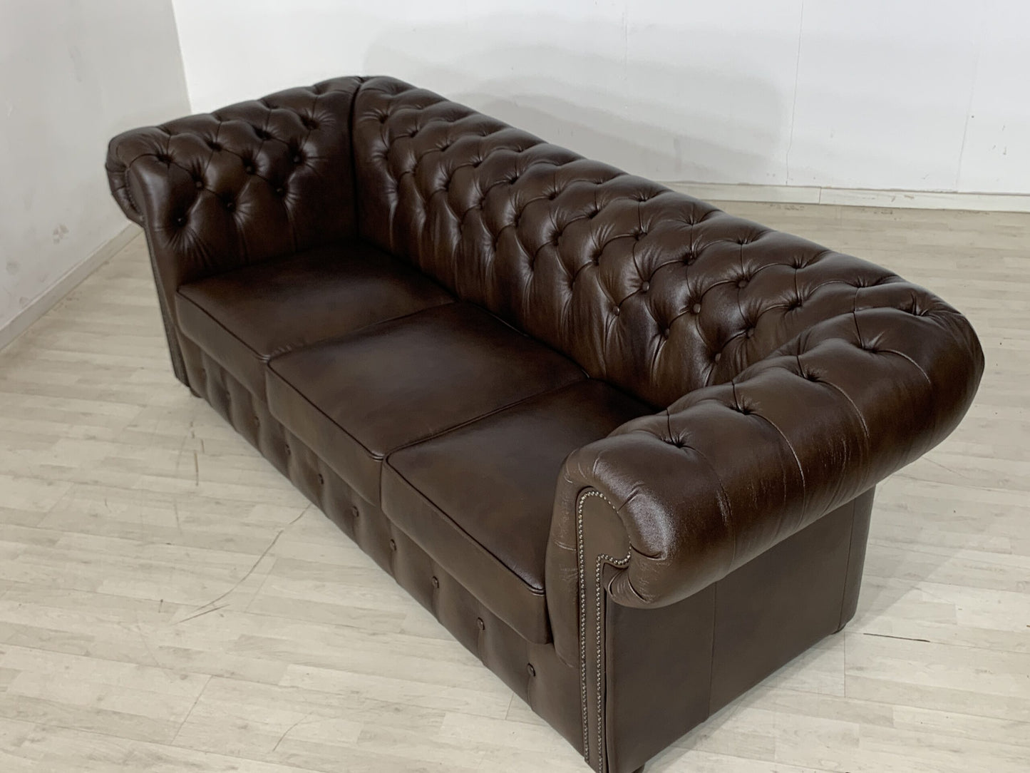 ENGLISCH CHESTERFIELD SOFA COUCH LEDERCOUCH 3-SITZER VINTAGE STIL