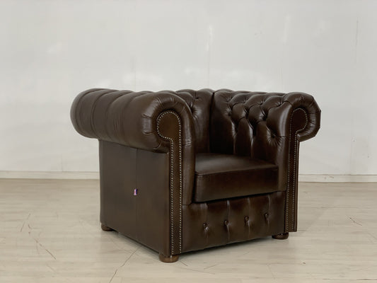 CHESTERFIELD SESSEL ARMLEHNSESSEL WOHNZIMMERSESSEL BÜROSESSEL ECHTLEDER