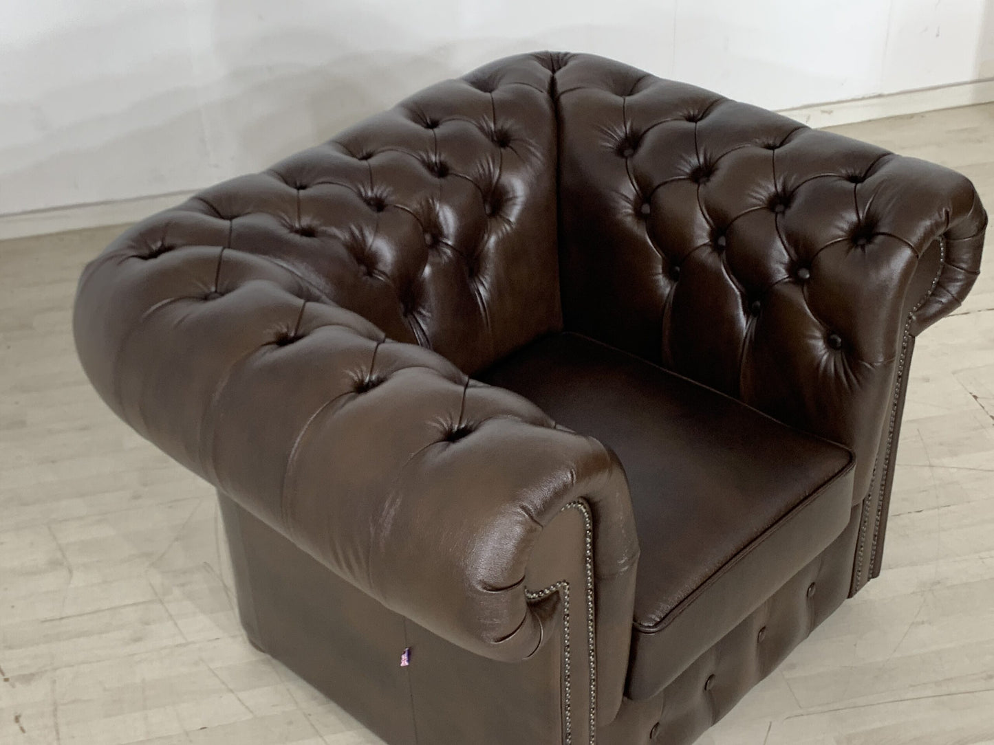 CHESTERFIELD SESSEL ARMLEHNSESSEL WOHNZIMMERSESSEL BÜROSESSEL ECHTLEDER