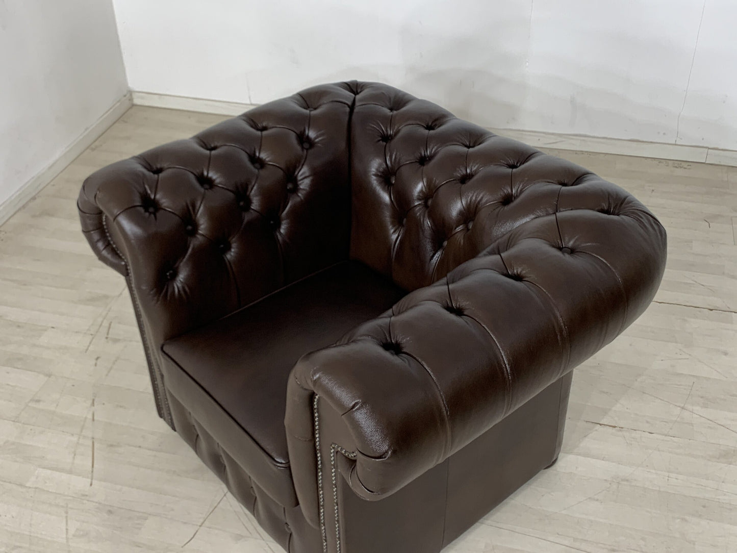 CHESTERFIELD SESSEL ARMLEHNSESSEL WOHNZIMMERSESSEL BÜROSESSEL ECHTLEDER