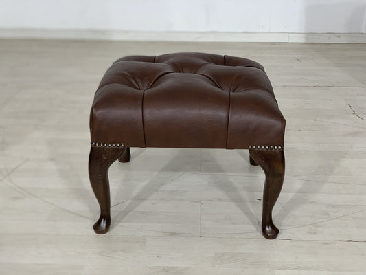 CHESTERFIELD HOCKER BANK FUßHOCKER ECHTLEDER