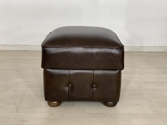 CHESTERFIELD STOOL FOOTSTOOL BENCH SEAT GENUINE LEATHER