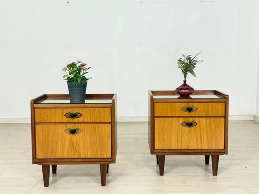2x Vintage Nachttische Nachtschränke Beistelltische Nachttisch