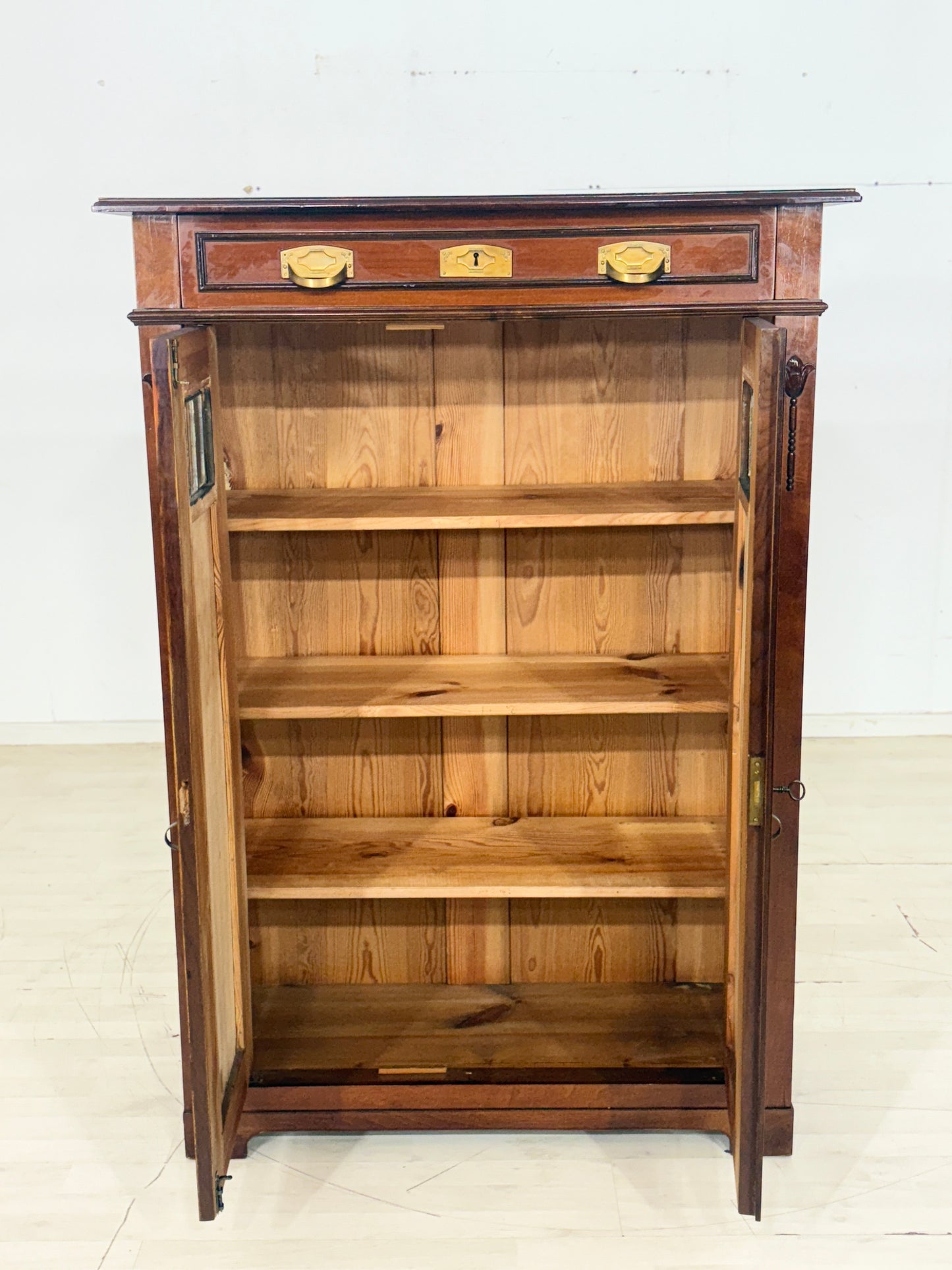 Antik Gründerzeit Vertiko Wäscheschrank Schrank Wohnzimmerschrank um 1900