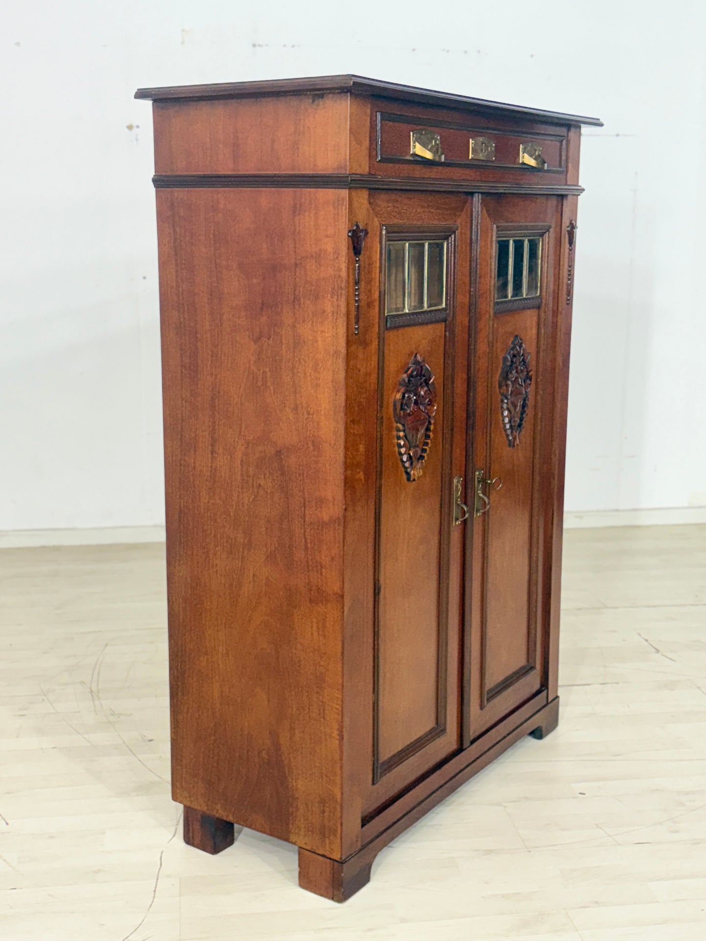 Antik Gründerzeit Vertiko Wäscheschrank Schrank Wohnzimmerschrank um 1900