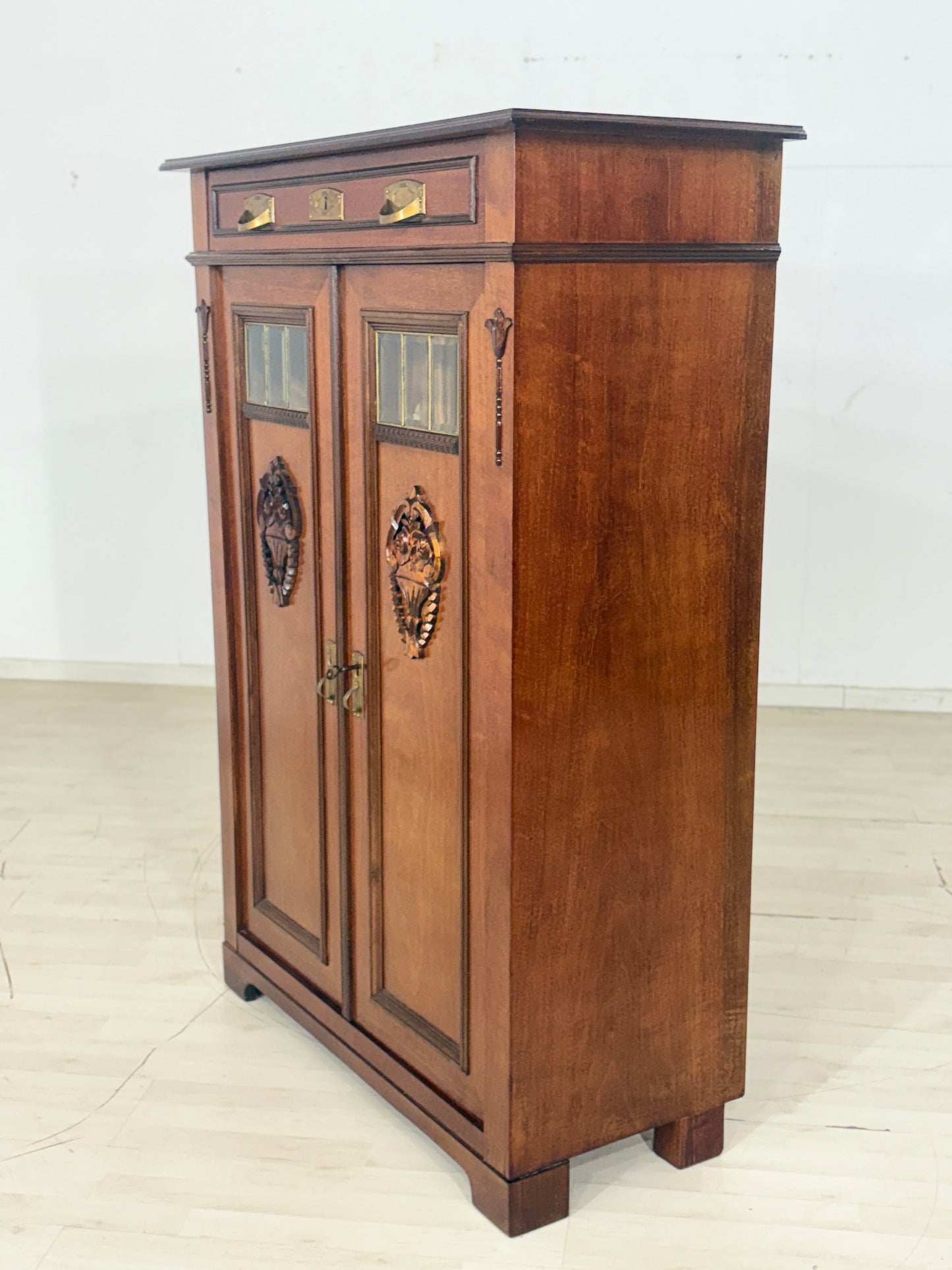 Antik Gründerzeit Vertiko Wäscheschrank Schrank Wohnzimmerschrank um 1900