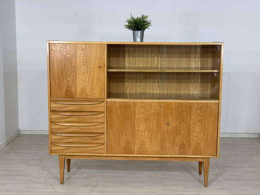 VINTAGE HELLERAU GESCHIRRSCHRANK WOHNZIMMERSCHRANK SCHRANK MID CENTURY HIGHBOARD