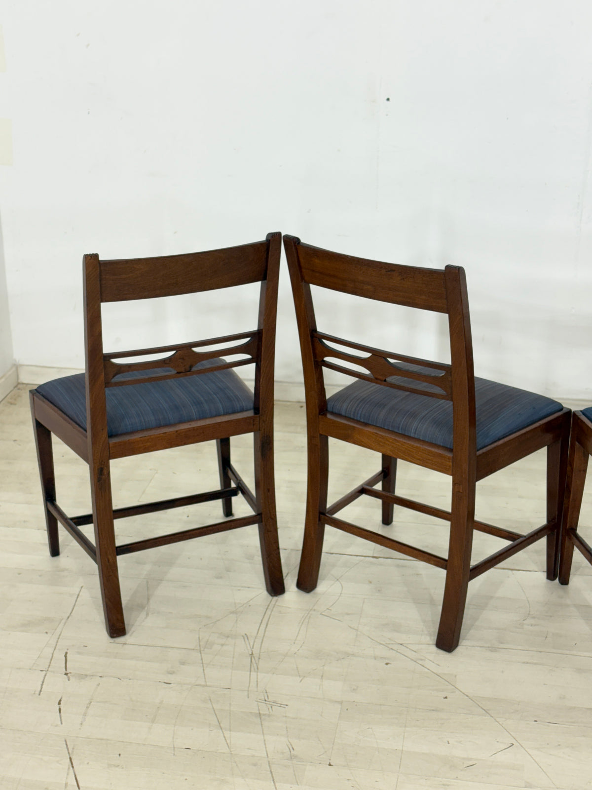 4er Set Schöne Englische Designer Esszimmerstühle | Schreibtischstuhl | Mahagoni Stuhl | Vintage Stuhl
