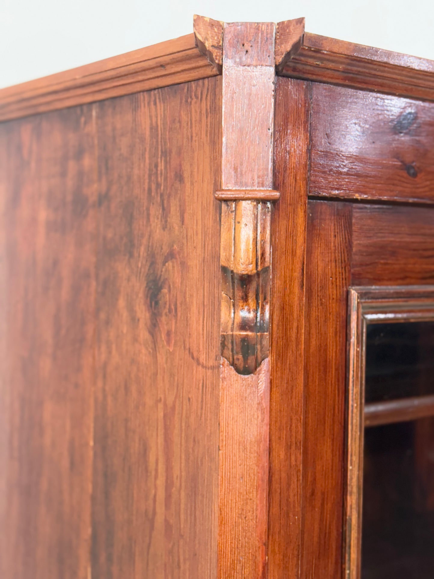 Antike Louis Philippe Vitrine Schrank Kleiderschrank Vitrinenschrank Wohnzimmerschrank um 1880