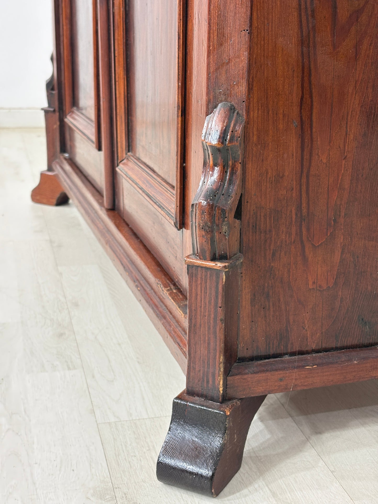 Antike Louis Philippe Vitrine Schrank Kleiderschrank Vitrinenschrank Wohnzimmerschrank um 1880