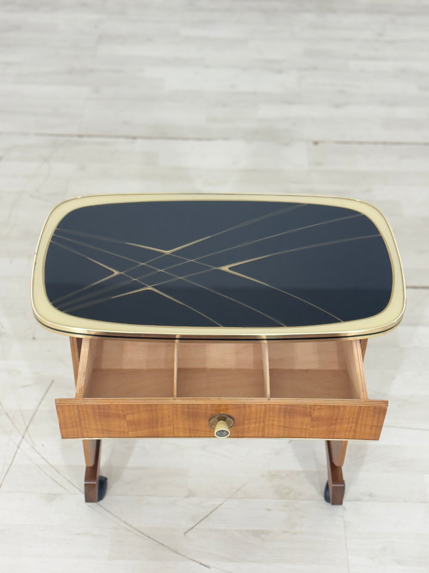 Mid Century Couchtisch Beistelltisch Ablage Zeitungsständer Vintage