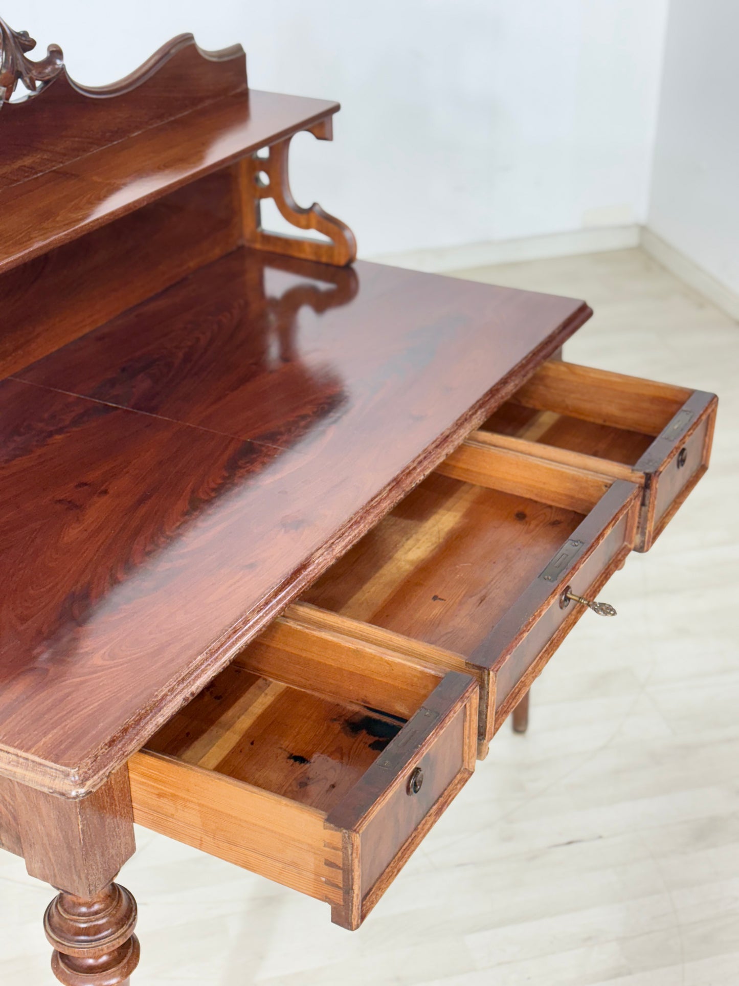 Wunderschöner Antiker Gründerzeit Schreibtisch Bürotisch Tisch um 1880