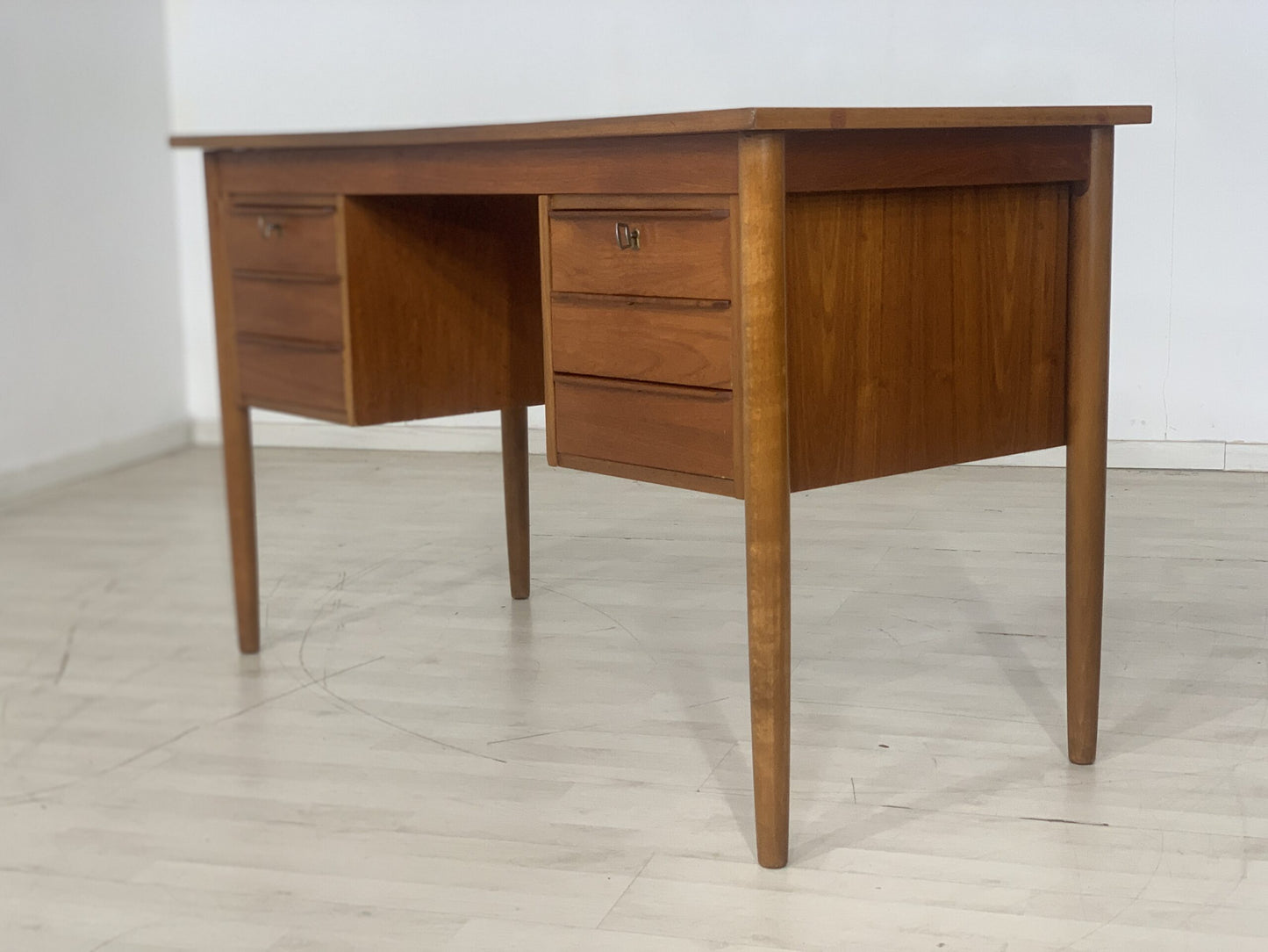 DANISH TEAK SCHREIBTISCH TISCH BÜROTISCH VINTAGE DESK