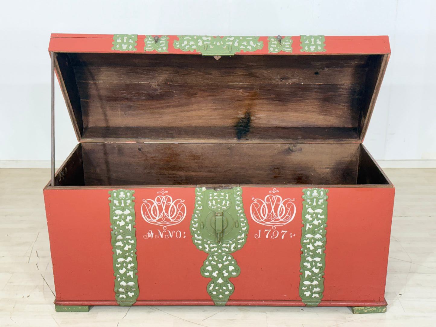 Antik Truhe Kasten Kiste um 1800