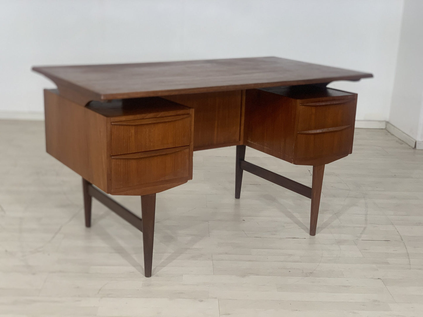 RETRO TEAK SCHREIBTISCH BÜROTISCH TISCH VINTAGE DESK