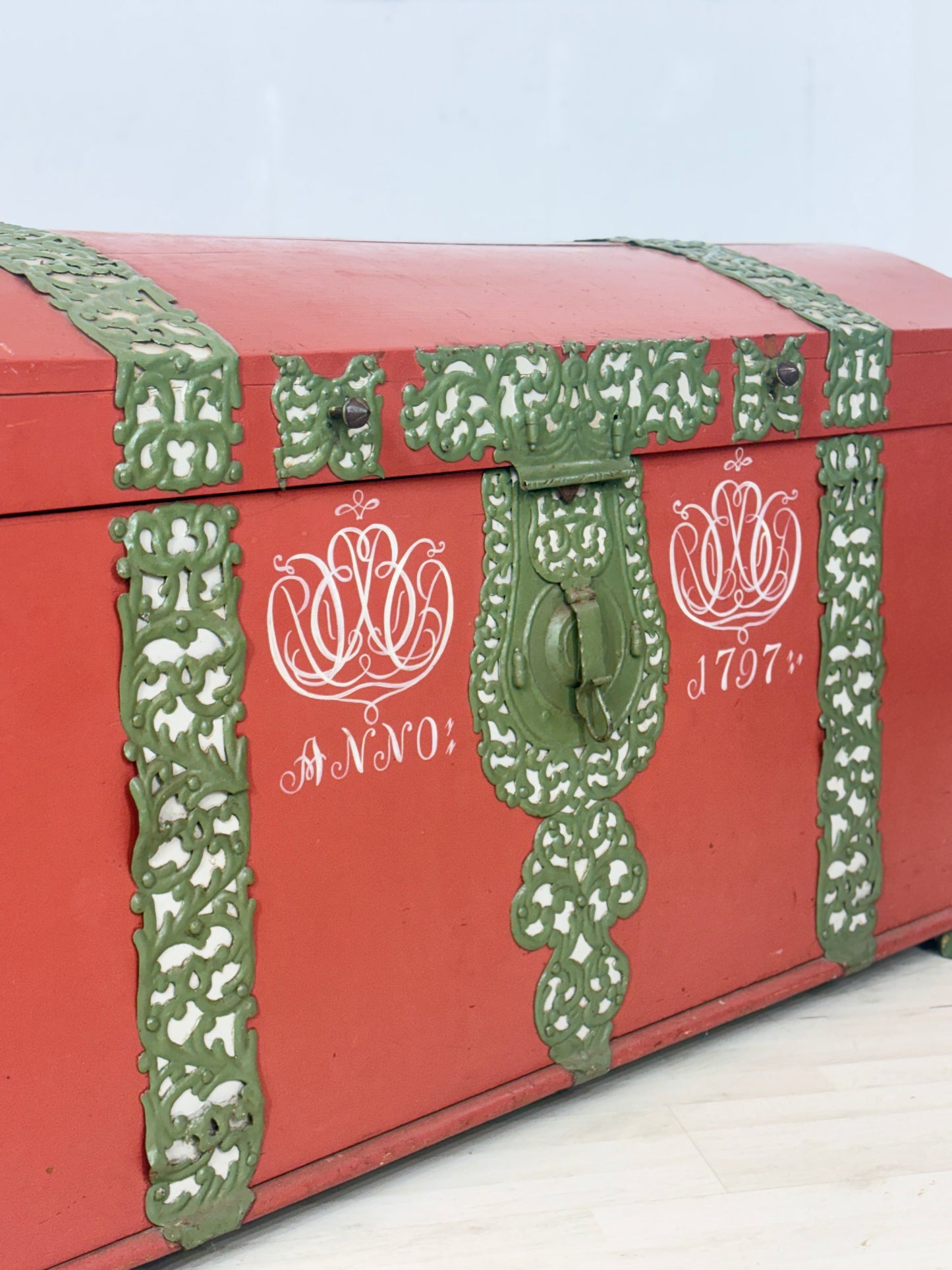 Antik Truhe Kasten Kiste um 1800