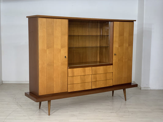 60ER JAHRE ANRICHTE GESCHIRRSCHRANK SCHRANK WOHNZIMMERSCHRANK VINTAGE HIGHBOARD