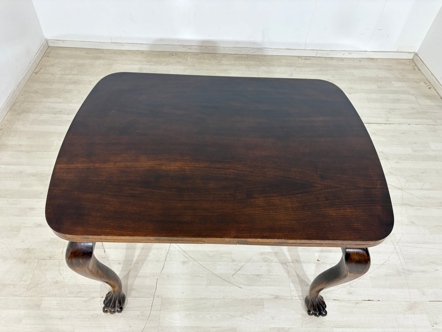 Prächtiger Jugendstil Esstisch Küchentisch ausziehbarer Tisch mit Adlerfüße um 1920