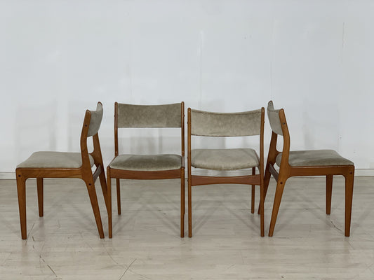 4x DANISH TEAK DINING CHAIRS CHAIRS KITCHEN CHAIRS LIVING ROOM CHAIRS VINTAGE