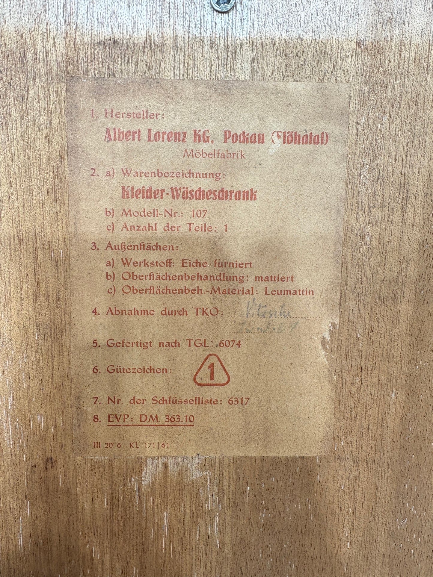 Schöner Vintage Kleiderschrank Wäscheschrank Holz Schrank