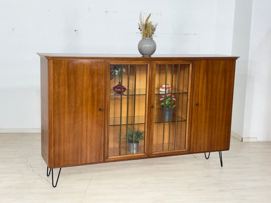 Mid Century Highboard Vitrine Geschirrschrank Schrank Wohnzimmerschrank