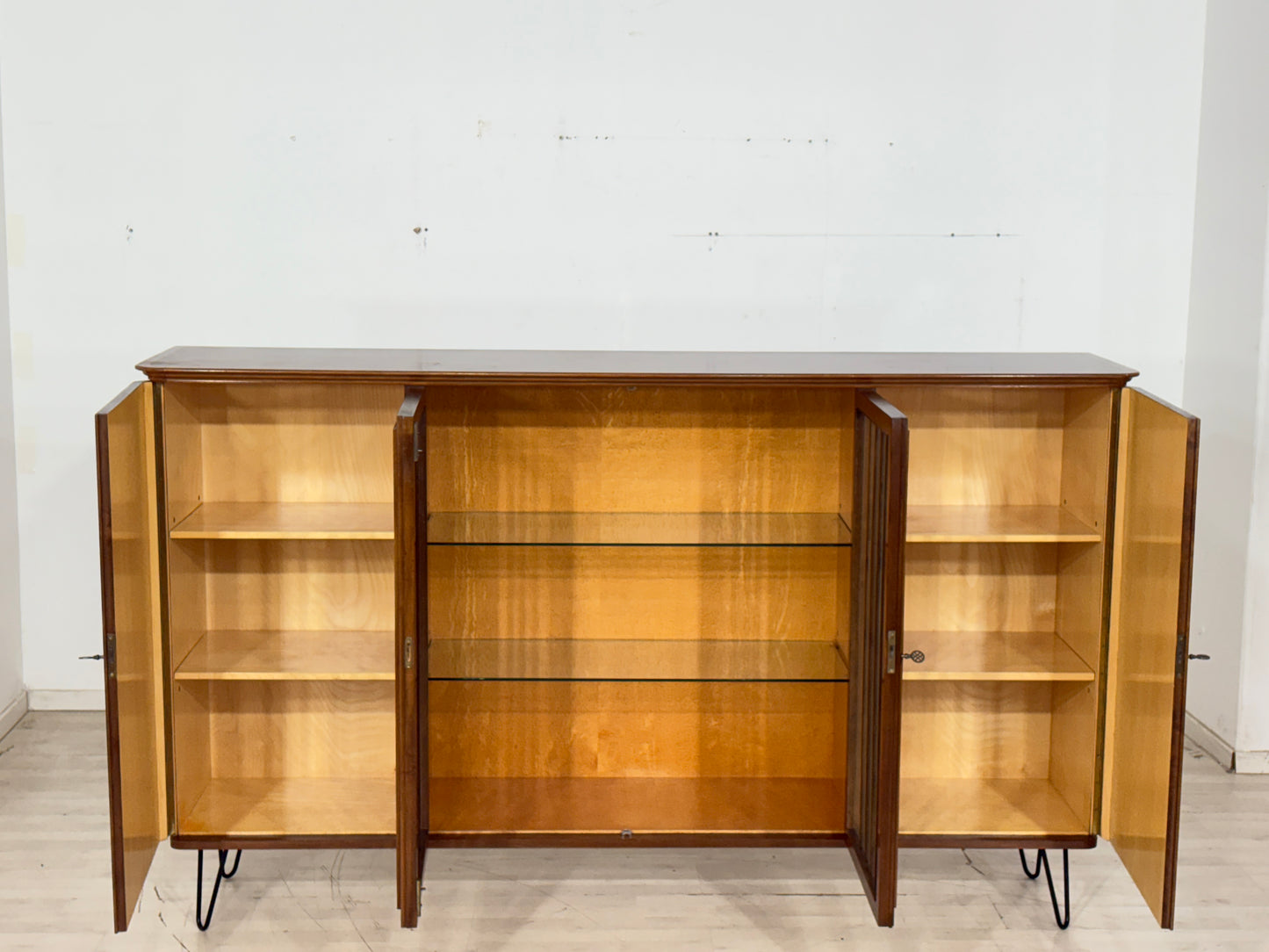 Mid Century Highboard Vitrine Geschirrschrank Schrank Wohnzimmerschrank