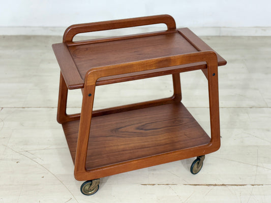 Danish Design Mid-Century Teewagen / Teak Servierwagen / 60er Jahre Beistelltisch / Danish Teak Couchtisch / Designer: Sika Møbler